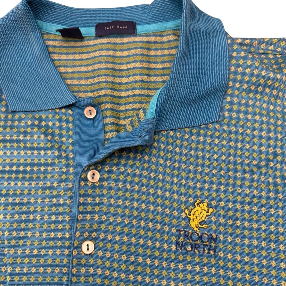 Jeff Rose Troon North Golf Polo Shirt Men's 100% Mercerised Cotton Geometric